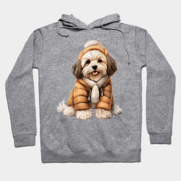 Winter Havanese Dog Hoodie by Chromatic Fusion Studio